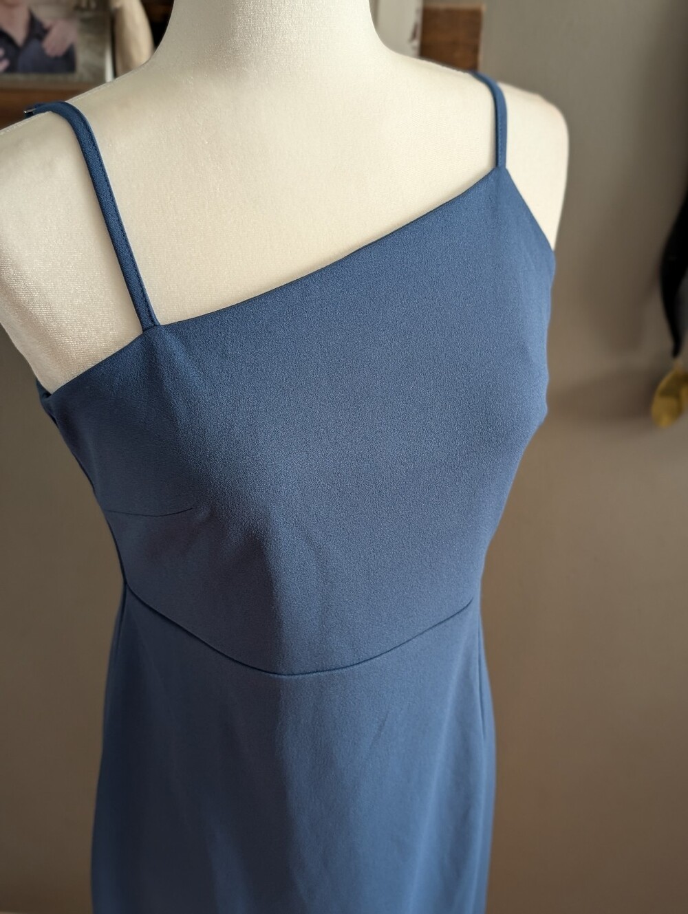 Lulus Shape The Night Cobalt Blue Asymmetrical Midi Dress Size Medium - Picture 2 of 4